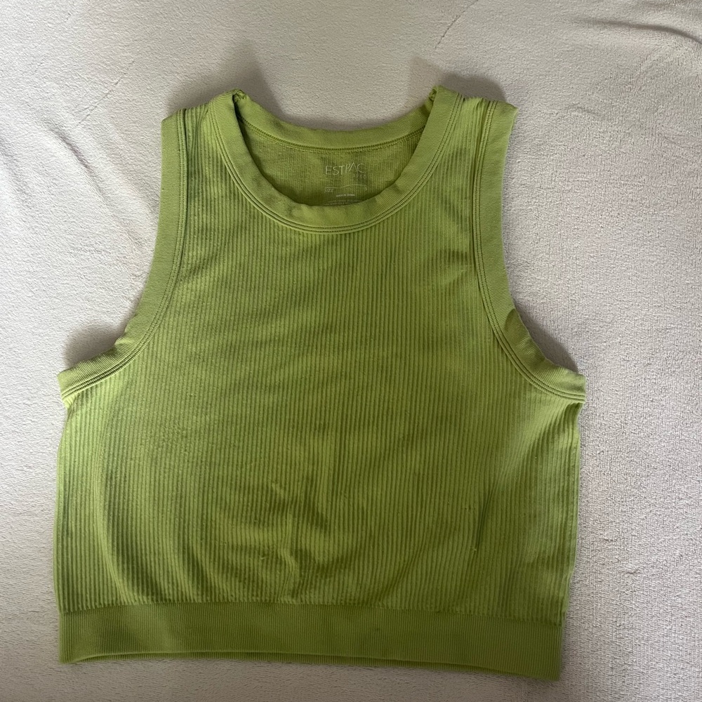 PacSun Vibrant Green Ribbed Tank Top